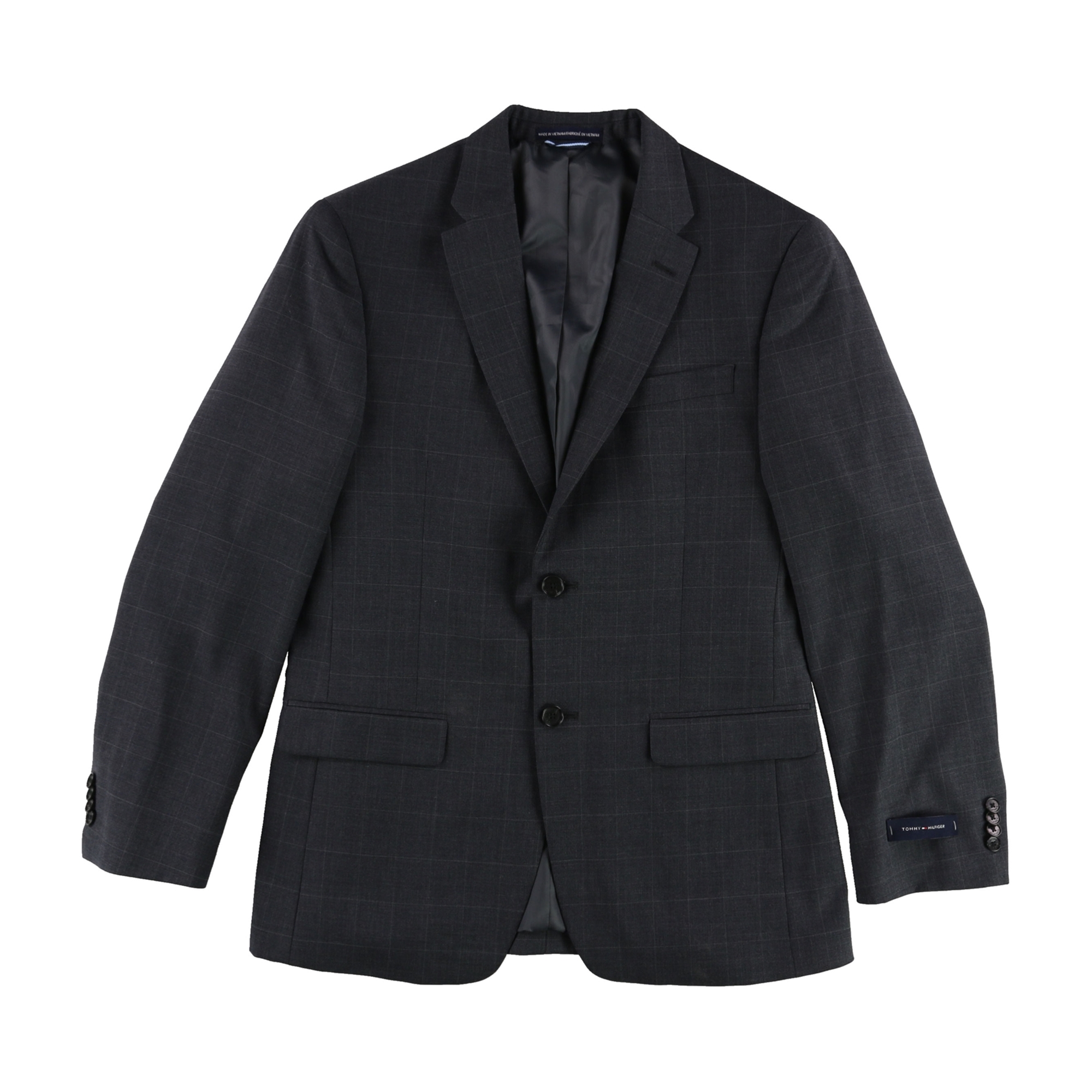 Tommy Hilfiger Mens Stretch Performanc Two Button Blazer Jacket, Grey, 38 Regular